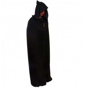 Black hoodies long length robe adult men's women's Halloween Christmas party witch wizard performance dancing costumes outfits cloaks capes